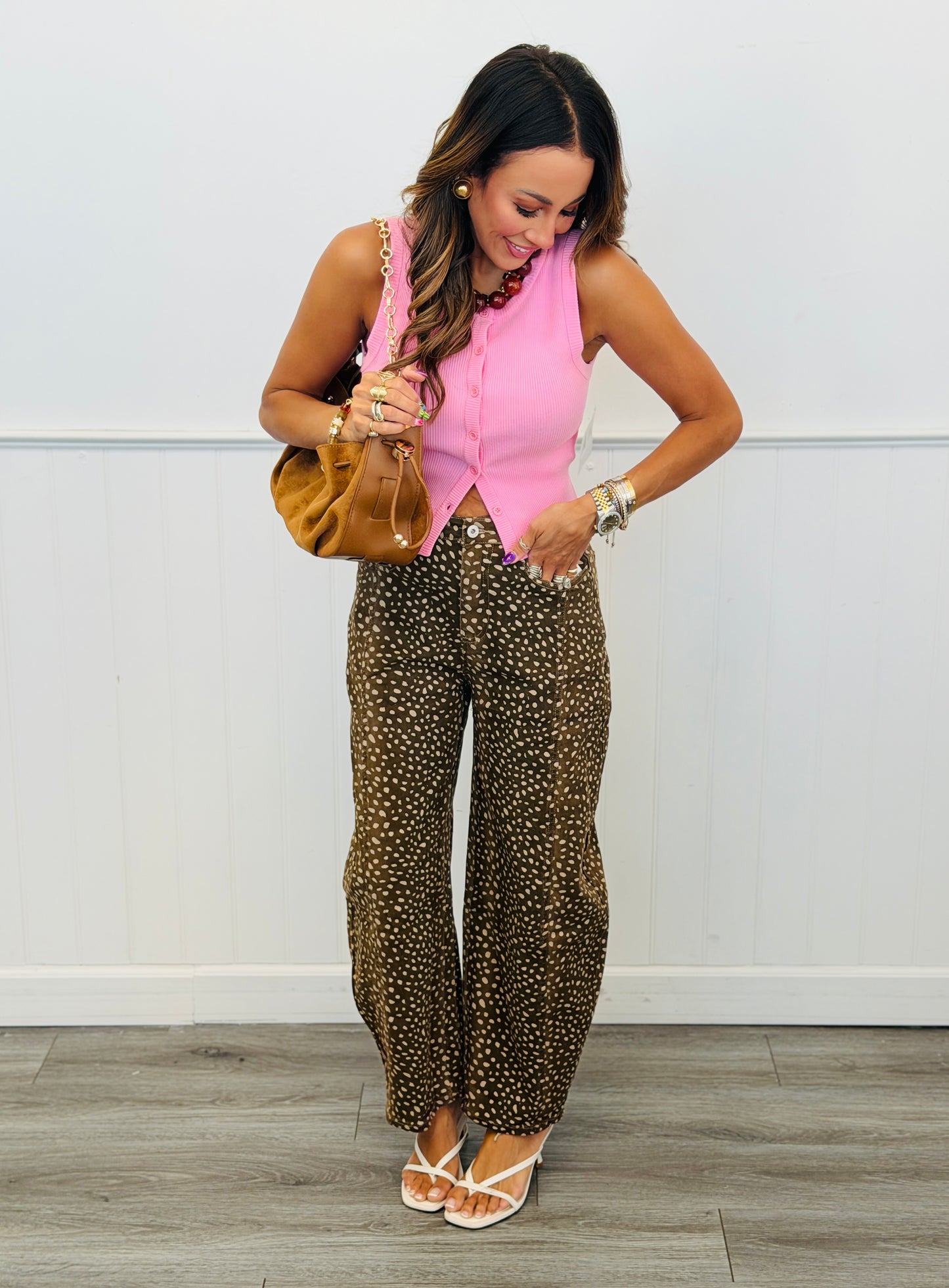 Brown Spotted Barrel Pants (Reg.)