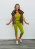Green Contrast Layered Tank Top (Reg.)