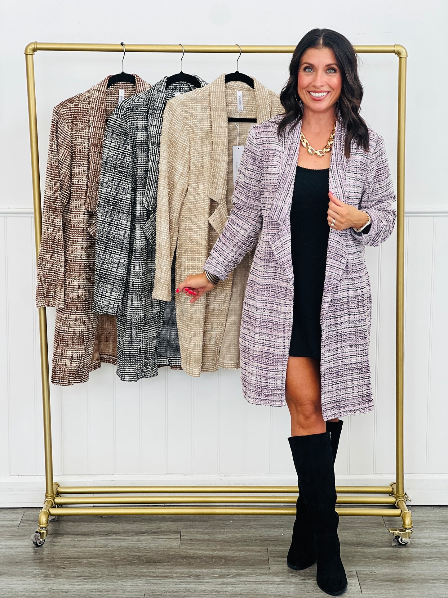 The Tabatha Textured Jacket (Reg. and Plus) - 4 Colors