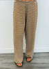 Mocha/Cream Striped Slim Tube & Wide Leg Pant Set (Reg.)