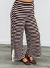 Striped Lace Side Slit Pants (Reg. and Plus) - 6 Colors