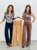 Faux Suede Wide Leg Pants (Reg.)-3 Colors