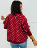 Burgundy Polka Dot Zip Up Jacket (Reg. and Plus)