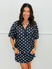 Polka Dot Collared Top & Mini Skirt Set (Reg.)-2 Colors