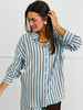 Blue Stripe Button Down Shirt, Pant & Scarf Set (Reg.)