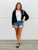 Black Ribbon Embroidery Hoodie (Reg. & Plus)