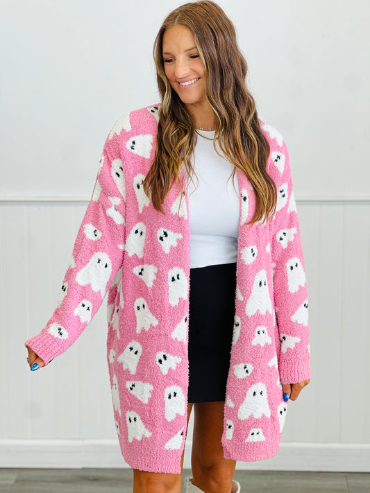 Pink Ghost Cloud Cardigan (One Size & Plus)