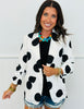 White/Black Polka Dot Blazer (Reg & Plus)