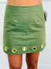 Olive Circle Grommets Mini Skirt (Reg.)