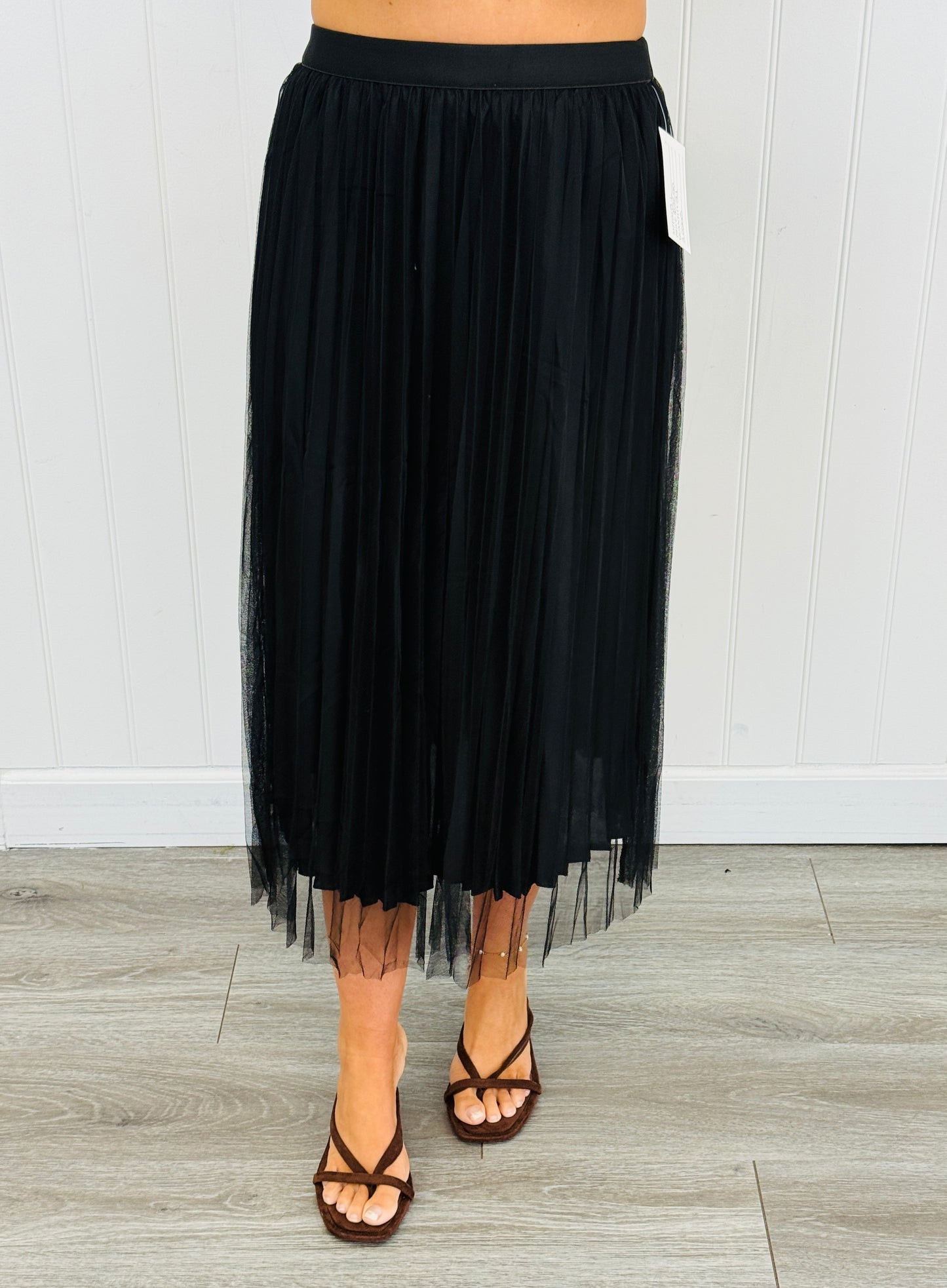 Tulle Double Layered Pleated Skirt (Reg)-3 colors