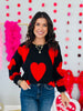 Black/Red Heart Knit Sweater (Reg.)