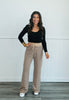 Taupe Lounge Around Striped Pants (Reg)