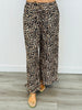 Leopard Print Ruffle Hem Pants (Reg. and Plus)