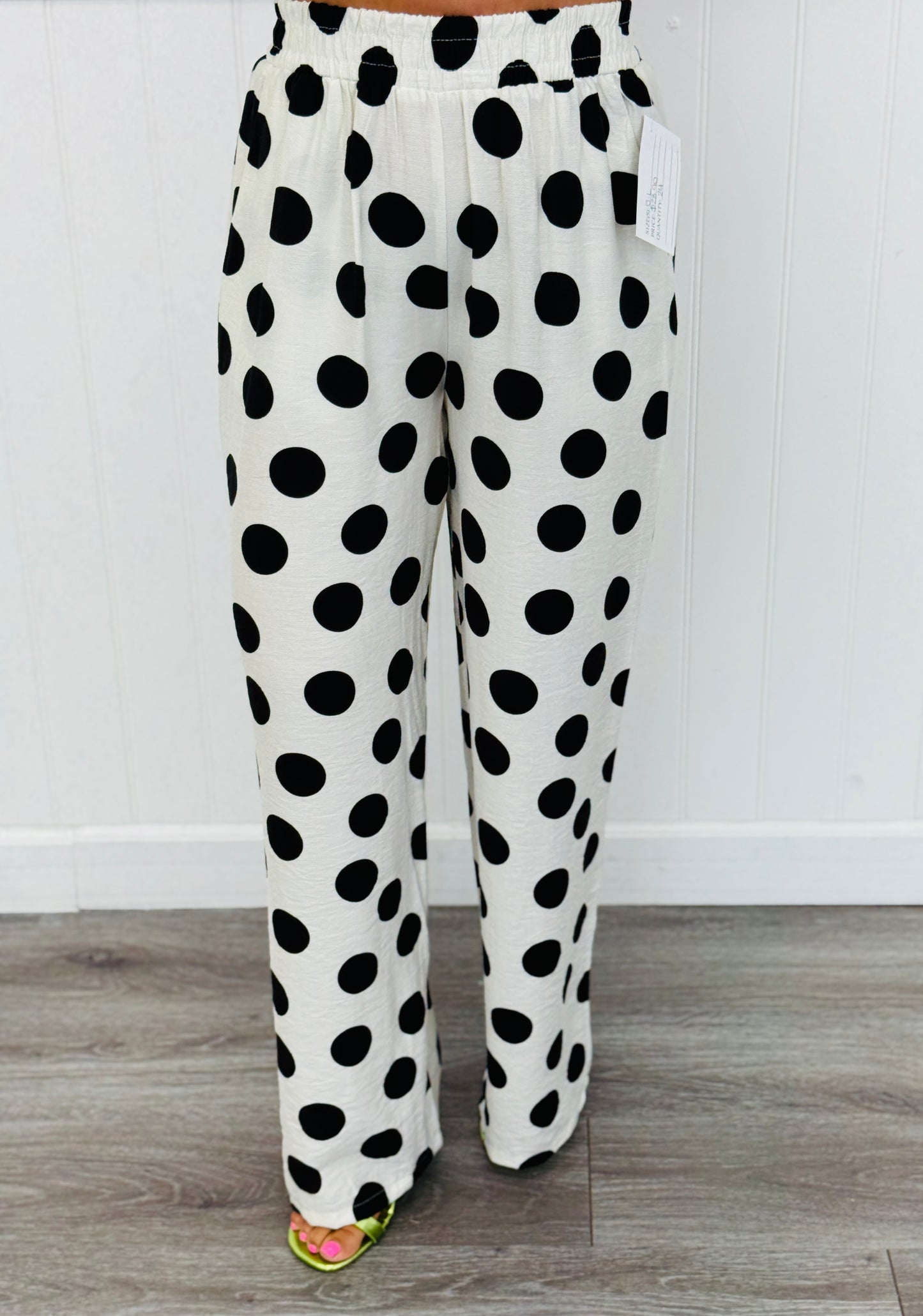 White/Black Polka Dot Pocket Pants (Reg.)