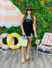 Black/Aqua Hit The Pool Skirted Swimsuit (Reg. and Plus)