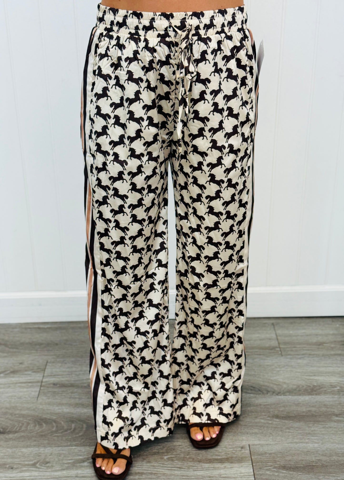Horse Print Side Stripe Pants (Reg.) - 3 Colors