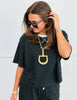Black Polka Dot Top & Crop Pants Set (Reg.)