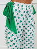 Ivory/Sage Polka Dot Side Sash Wide Leg Pants (Reg.)