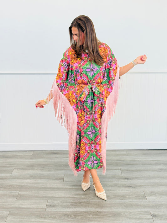 Blossom Fringe Kaftan Dress (Reg.)