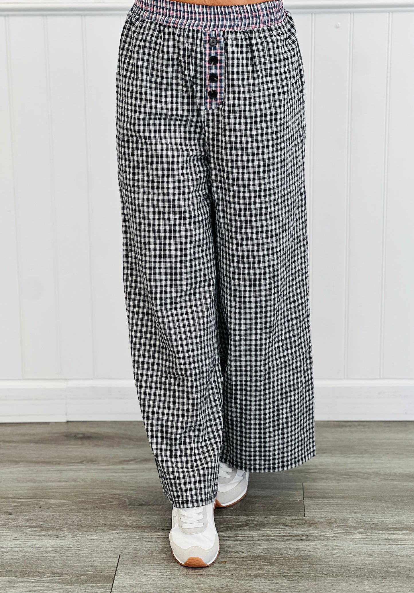 Black Combo Relaxed Wide-leg Pants (Reg & Plus)
