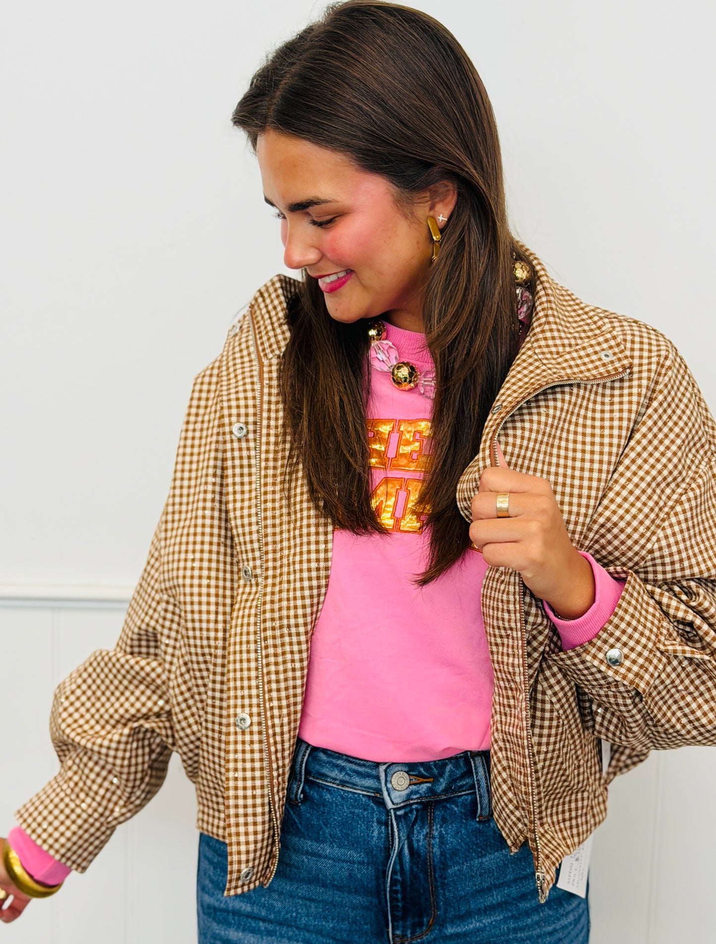 Camel High Neck Bomber Jacket (Reg.)