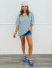 Striped Short Sleeve Top (Reg)- 2 Colors