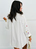 White Multi Embellished Button Up Blouse (One Size)