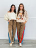 Leopard/Denim Side Stripe Pants (Reg.)-2 Colors