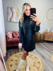 Black High Neck Mini Sweater Dress (Reg.)