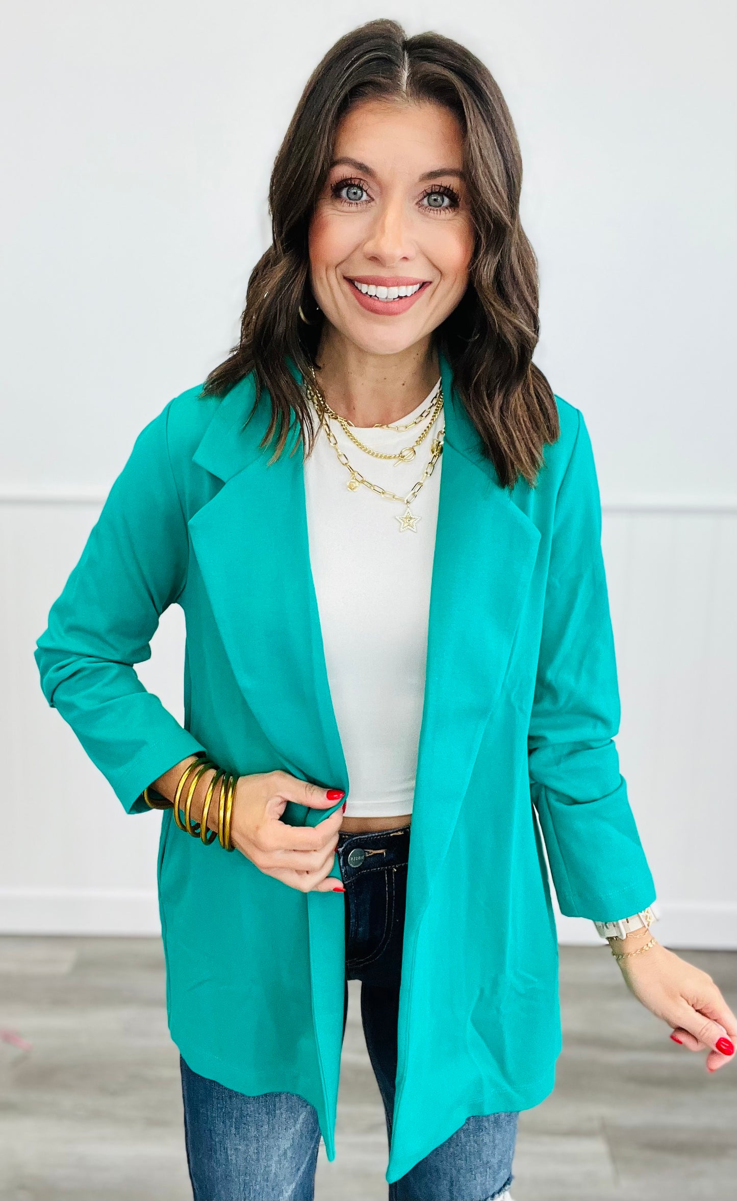 Dear Scarlett Magic 3/4 Sleeve Blazer (Reg. and Plus) - 9 Colors