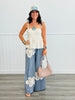 Oatmeal Linen Blend Peplum Top (Reg & Plus)