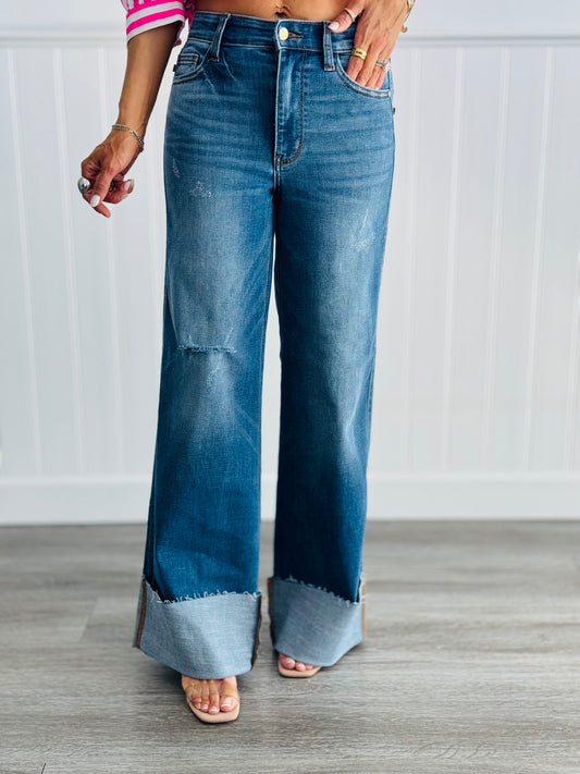 Judy Blue Just Right Retro Wide Leg Jeans (Reg. & Plus)