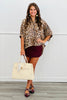 Leopard Sequined Half Sleeve Shirt (Reg & Plus)