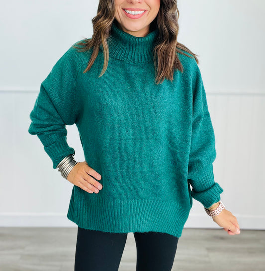 Dark Green Turtleneck Long Sleeve Sweater (Reg.)