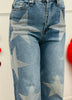 Medium Stone Star Patch Wide Leg Jeans (Reg.)