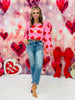 Pink Jacquard Hearts Sweater Top (Reg.)