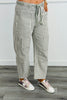 Grey Striped Twill Barrel Pants (Reg & Plus)
