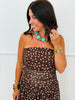 Brown Polka Dot Mesh Maxi Dress (Reg & Plus)