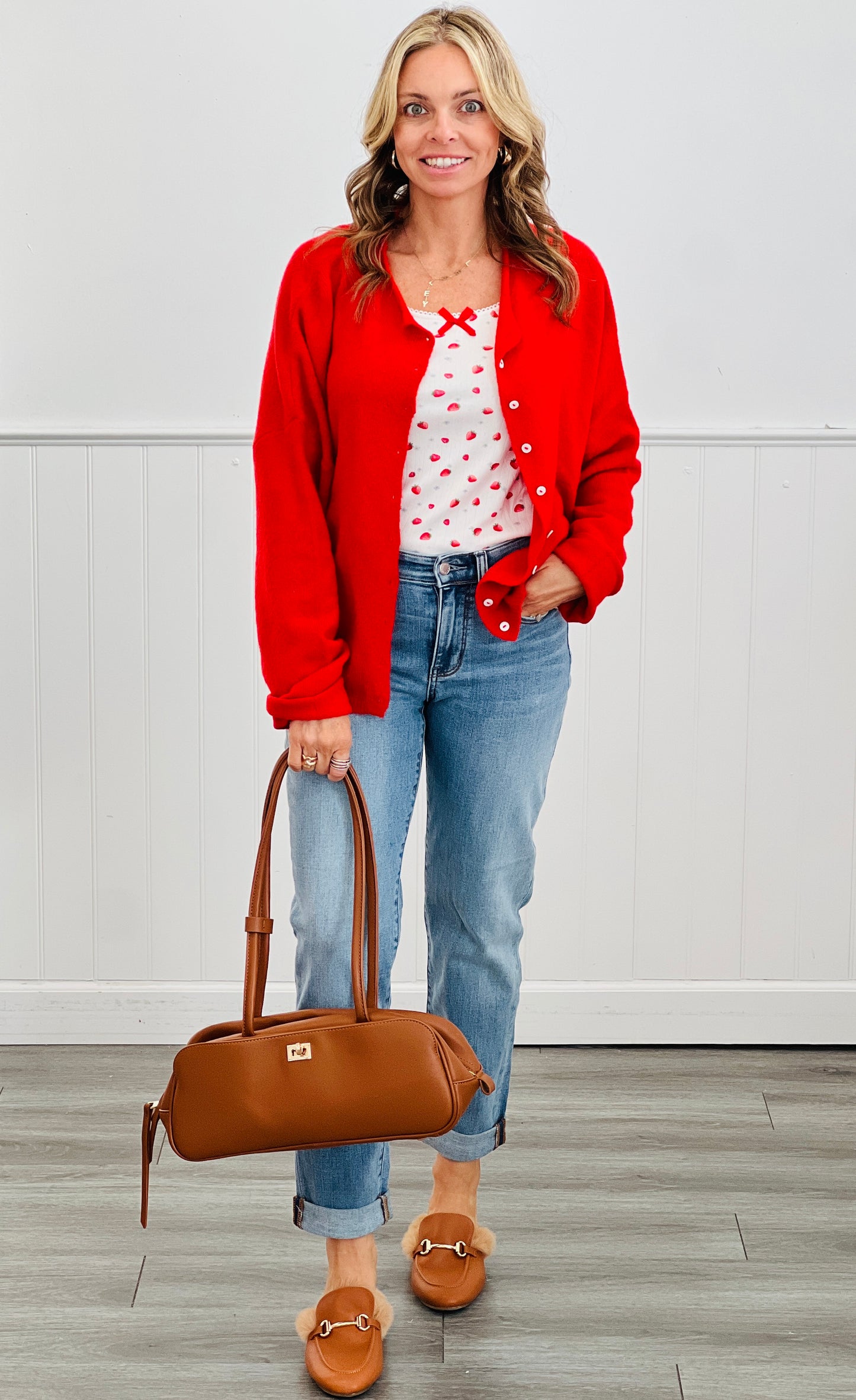 Strawberry Scoop Neck Top & Shorts Set (Reg. and Plus)