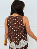 Sleeveless Scallop Lace Trim Polka Dot Top (Reg.) - 2 Colors