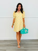 Yellow/Aqua Poplin Polka Dot Mini Dress (Reg.)
