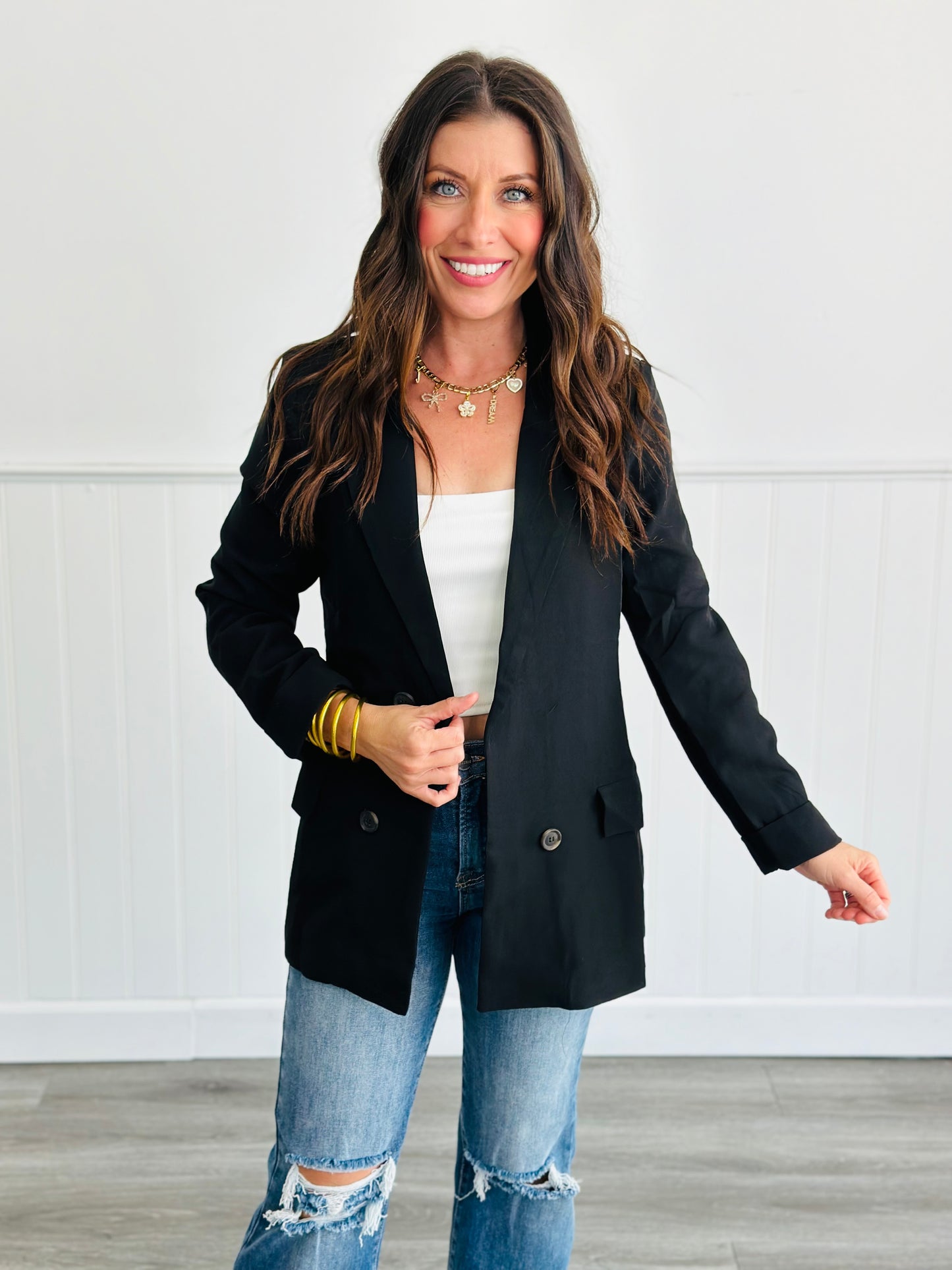 Essential Double Breasted Blazer (Reg)-3 Colors