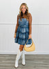 Acid Washed Denim Tiered Mini Dress (Reg & Plus)