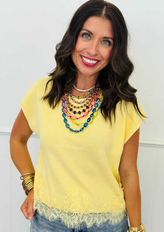 Lemon Lace Hem Blouse (Reg.)