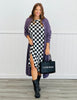 Black/White Checkered Midi Dress (Reg. and Plus)