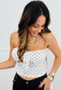 Ivory Front Tie Bra Seam Tube Top (Reg.)