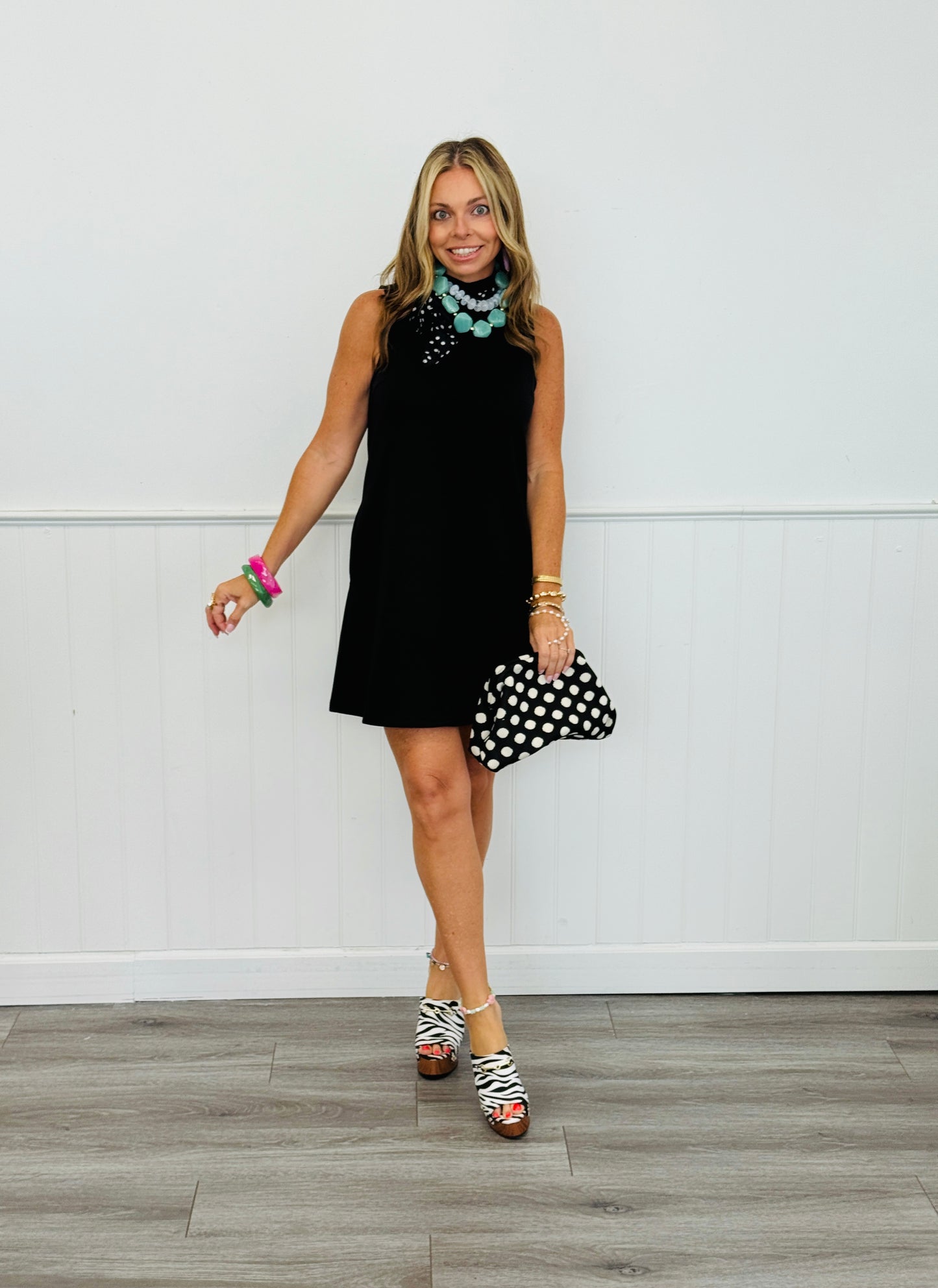 Black Pocket Sleeveless Mini Dress (Reg.)