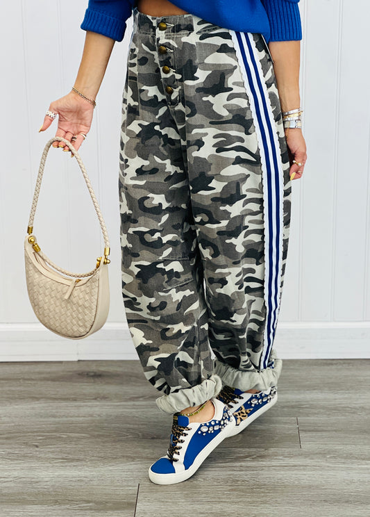 POL Grey Camo Side Stripe Pants (Reg.)