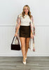 Brushed Faux Wool Side Slit Skort (Reg)-2 Colors