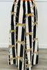 Striped Cheetah Wide Leg Pants (One Size)